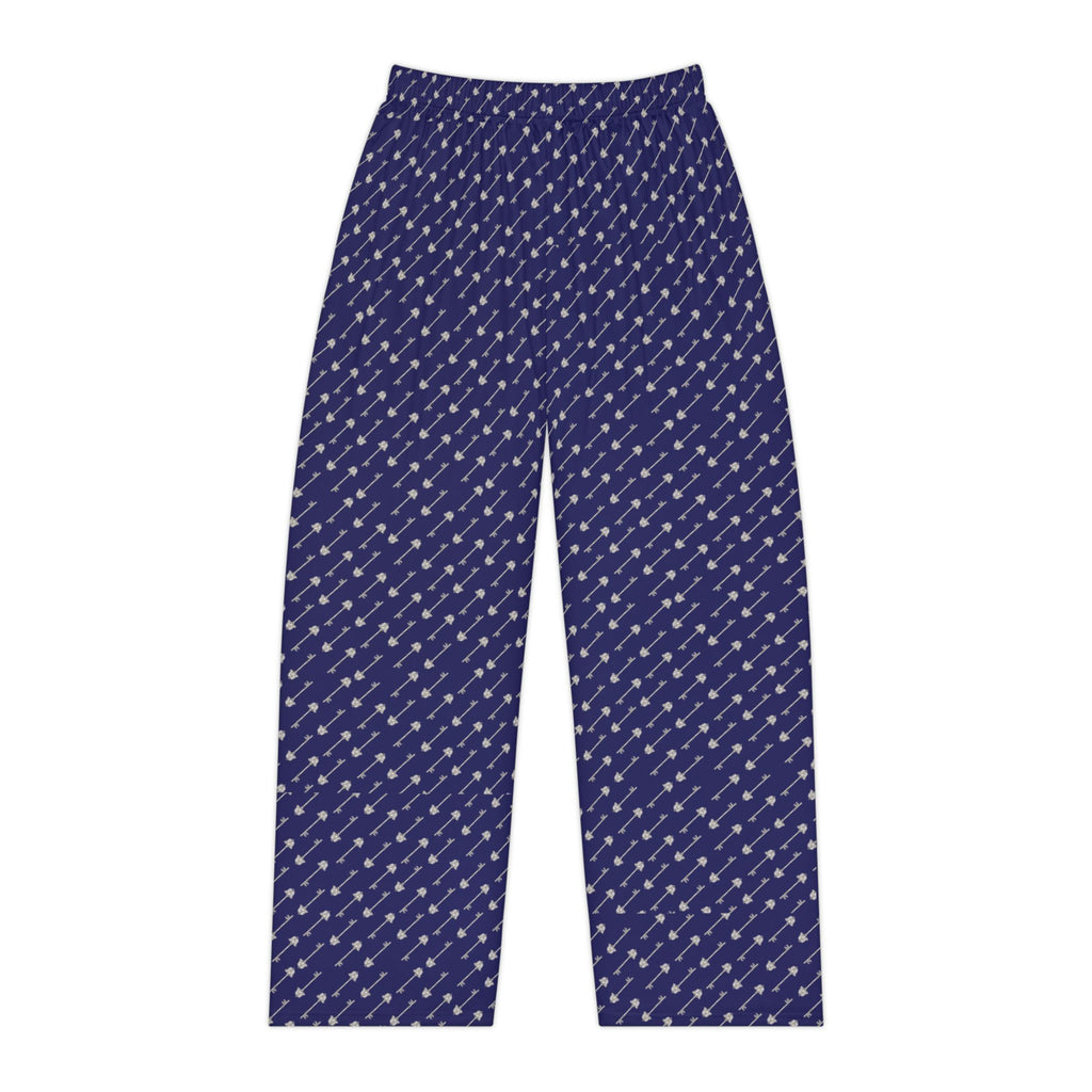 Old Kingdom-Inspired Midnight Blue Pajama Pants — Silver Key Pattern for Cozy Reading Nights