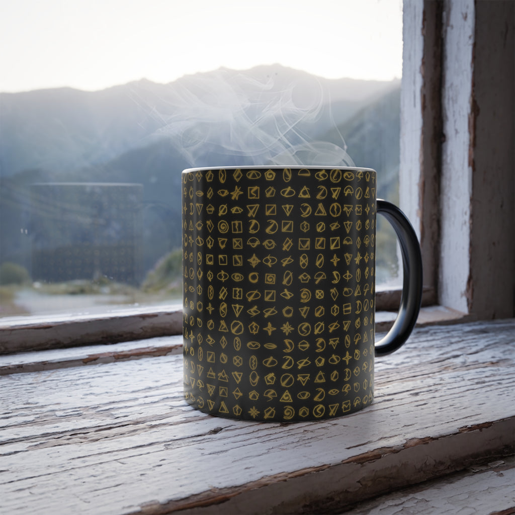 Glowing Gold Rune Color-Changing Coffee Mug — 11oz Charter Magic Morph Mug