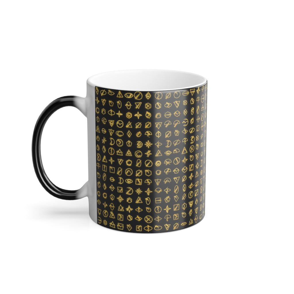 Glowing Gold Rune Color-Changing Coffee Mug — 11oz Charter Magic Morph Mug
