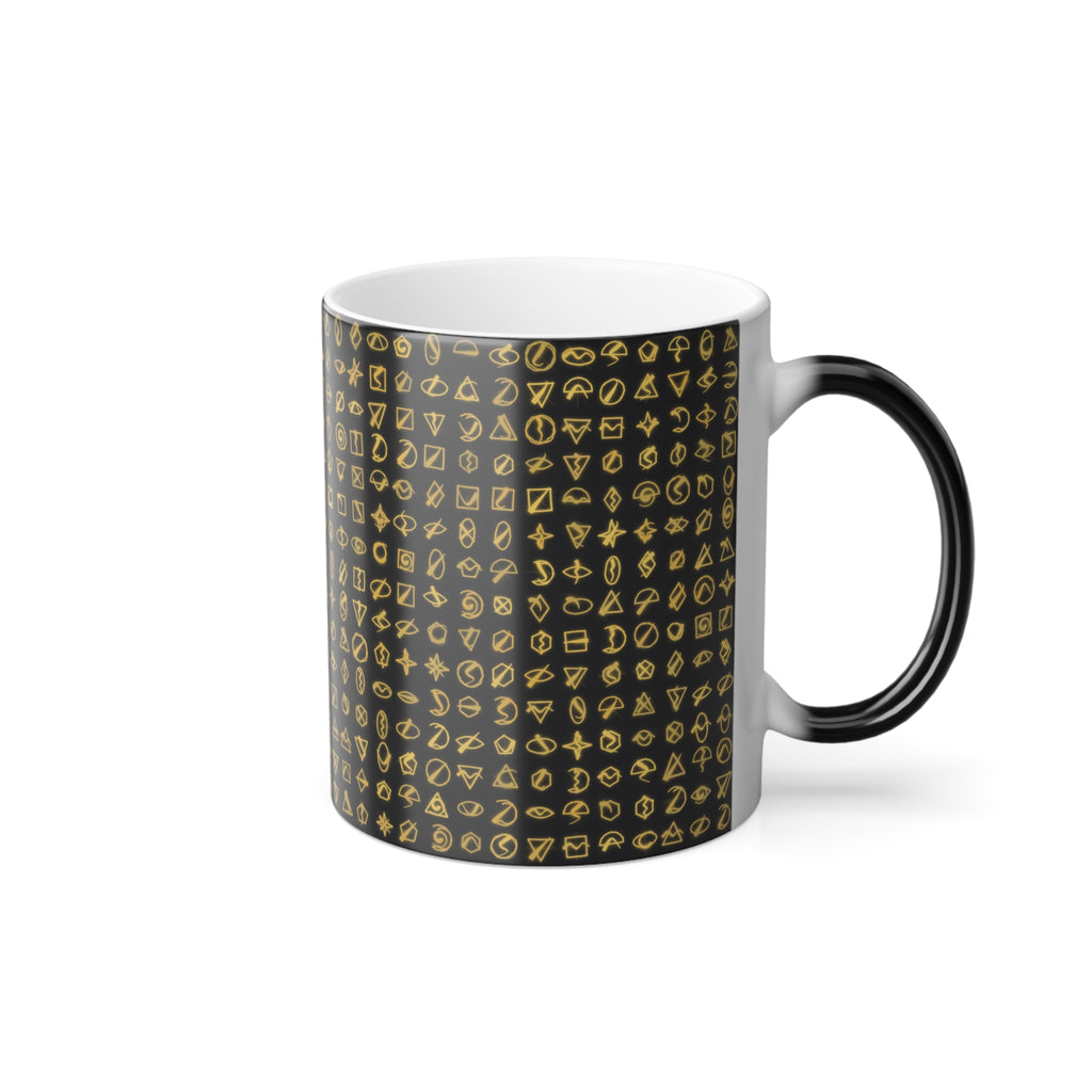 Glowing Gold Rune Color-Changing Coffee Mug — 11oz Charter Magic Morph Mug