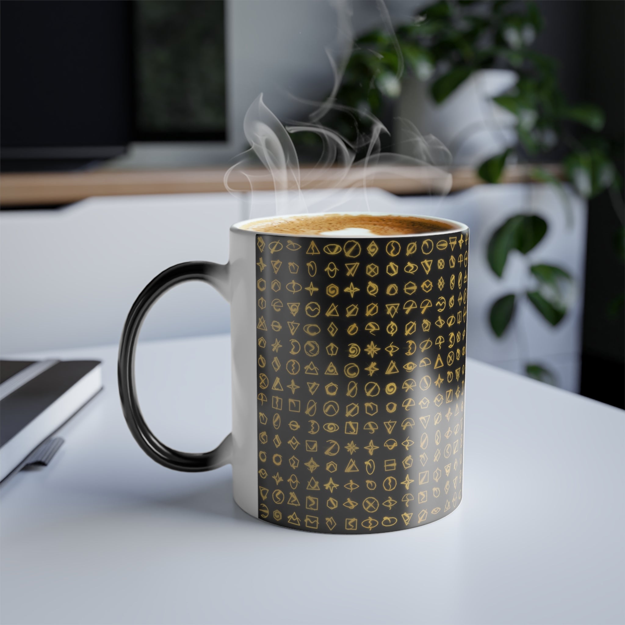 Glowing Gold Rune Color-Changing Coffee Mug — 11oz Charter Magic Morph Mug