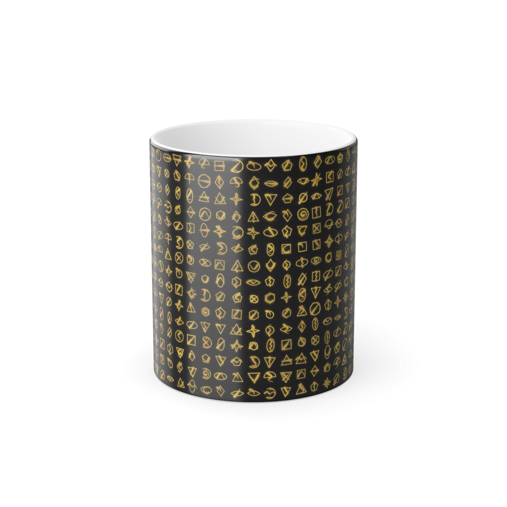Glowing Gold Rune Color-Changing Coffee Mug — 11oz Charter Magic Morph Mug