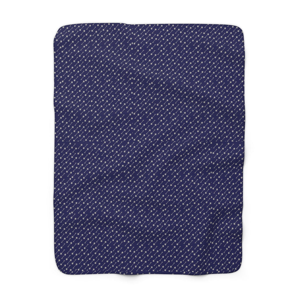 Navy Constellation Sherpa Blanket – Cozy Star Pattern Fleece Throw