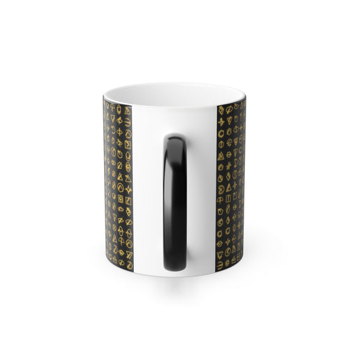 Glowing Gold Rune Color-Changing Coffee Mug — 11oz Charter Magic Morph Mug